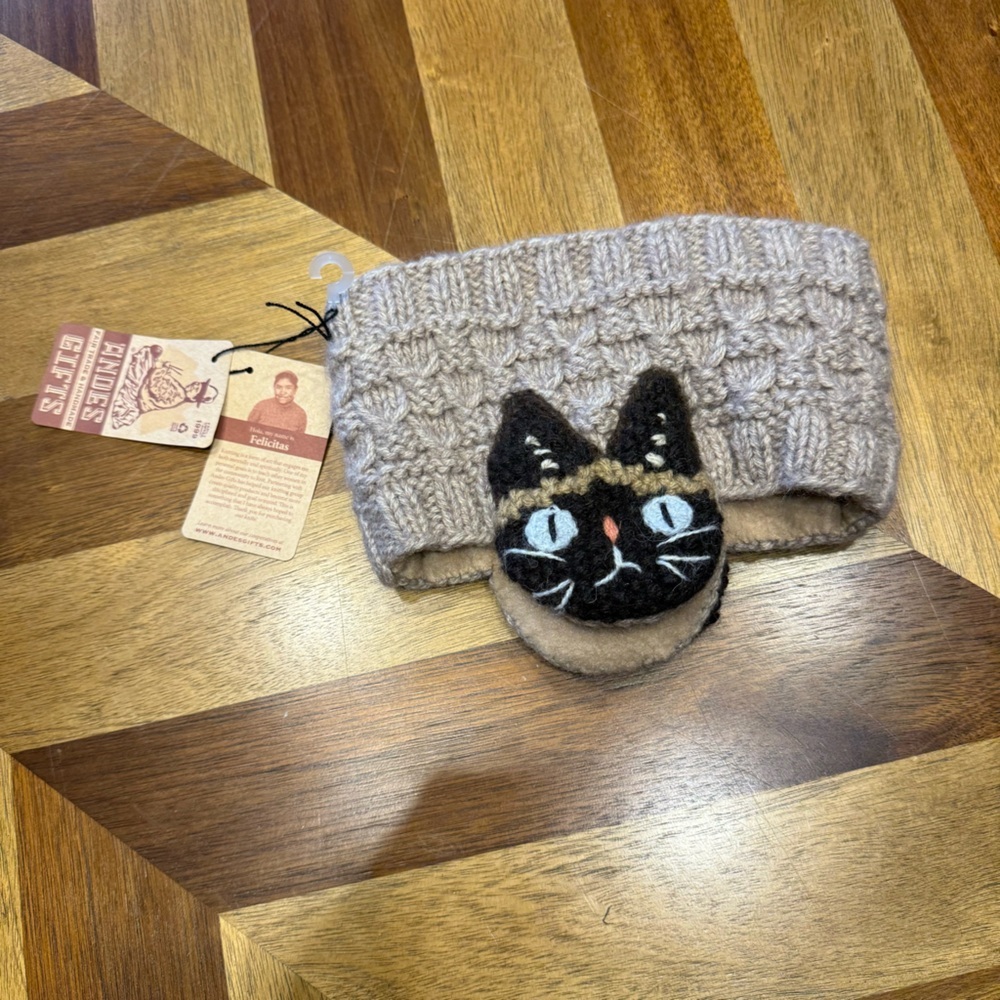 Andes Gifts Knit Cat Ear Warmer alpaca blend head band - Picture 5 of 8
